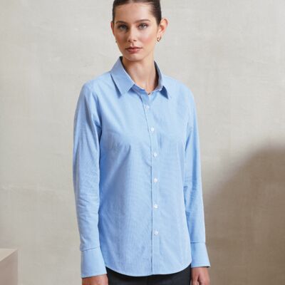 Premier Ladies Gingham Long Sleeve Shirt Thumbnail