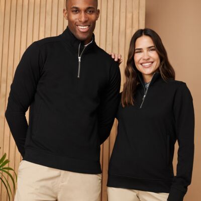 Henbury Unisex Sustainable 1/4 Zip Sweatshirt Thumbnail