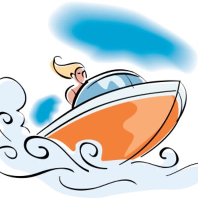 girl in motorboat Thumbnail