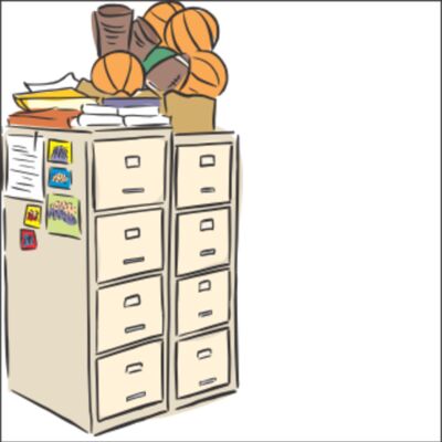 Backup of file cab with sports balls Thumbnail